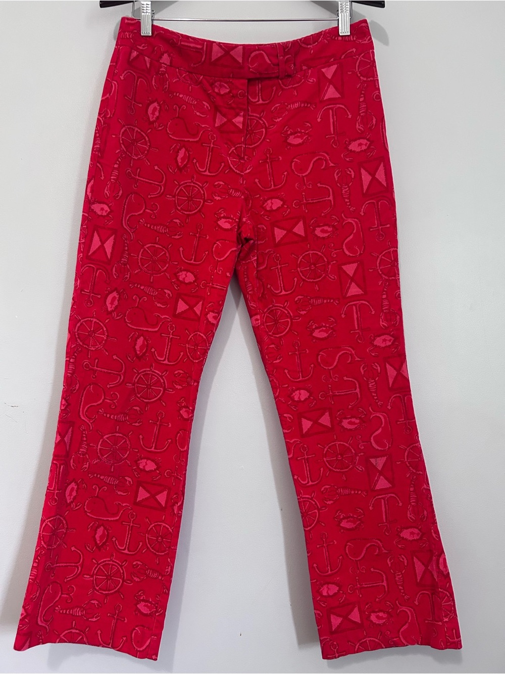 Lilly Pulitzer vintage corduroy Red Nautical Print Pants 8